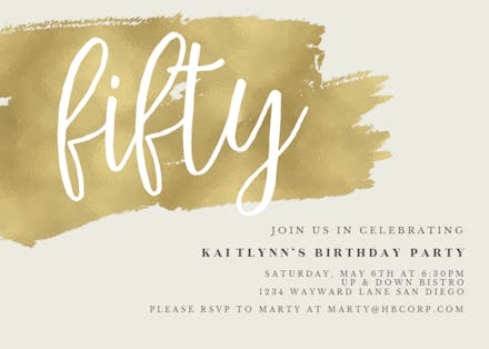 Urban 50 - Invitación De Cumpleaños