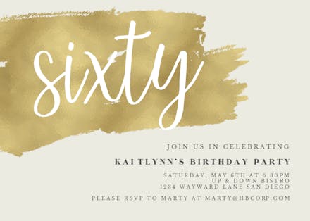 Urban 60 - Invitación De Cumpleaños