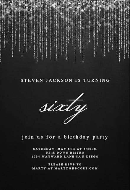 White string lights - Invitación De Cumpleaños