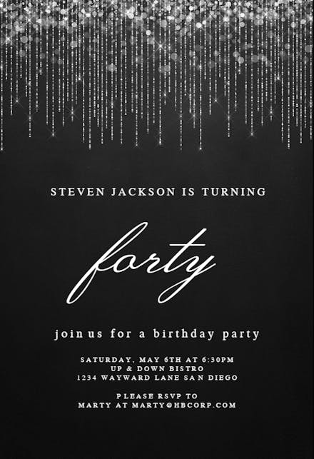 White string lights - Invitación De Cumpleaños