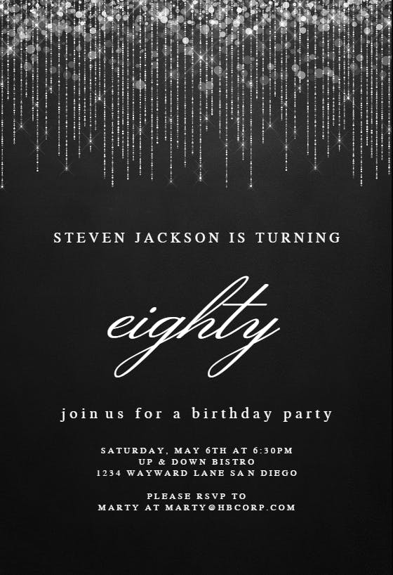 White string lights -  invitación de cumpleaños