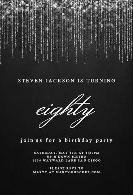 White string lights - Invitación De Cumpleaños