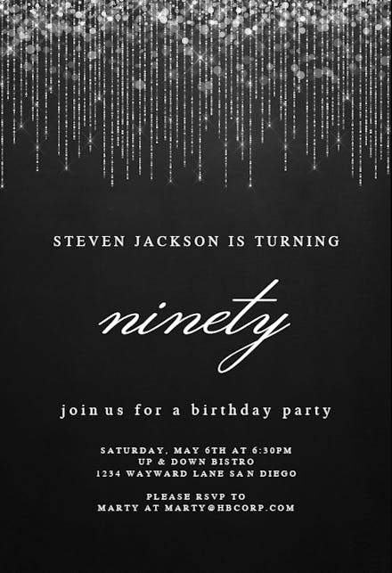 White string lights - Birthday Invitation
