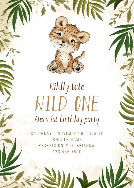 Wildly cute -  invitación de cumpleaños