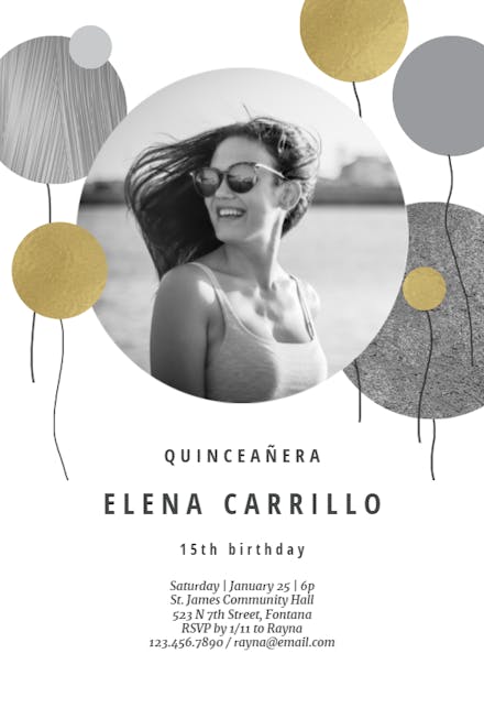 Around and About - Quinceañera Invitation