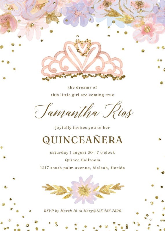Coming true - quinceañera invitation