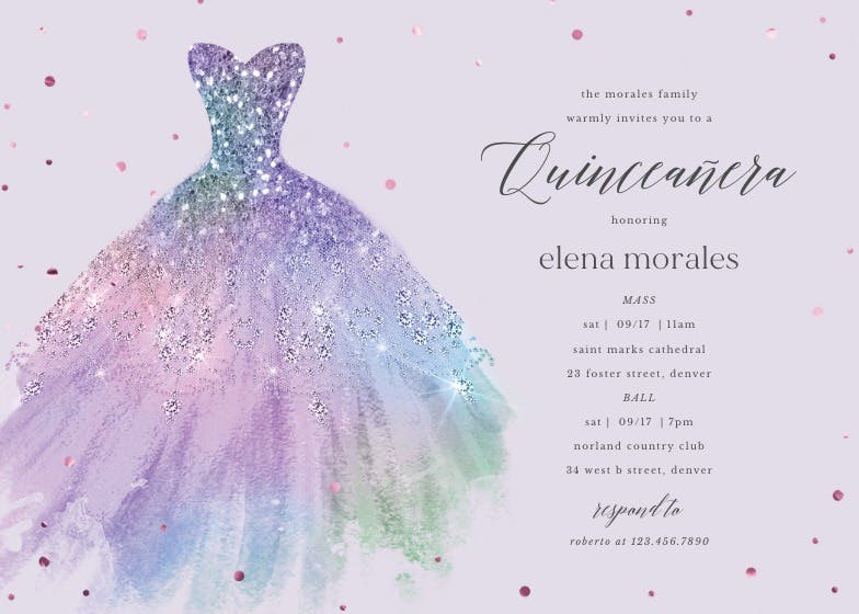 Dream dress - quinceañera invitation