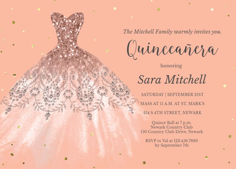 Dream dress - quinceañera invitation