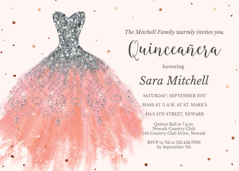 Dream dress - birthday invitation