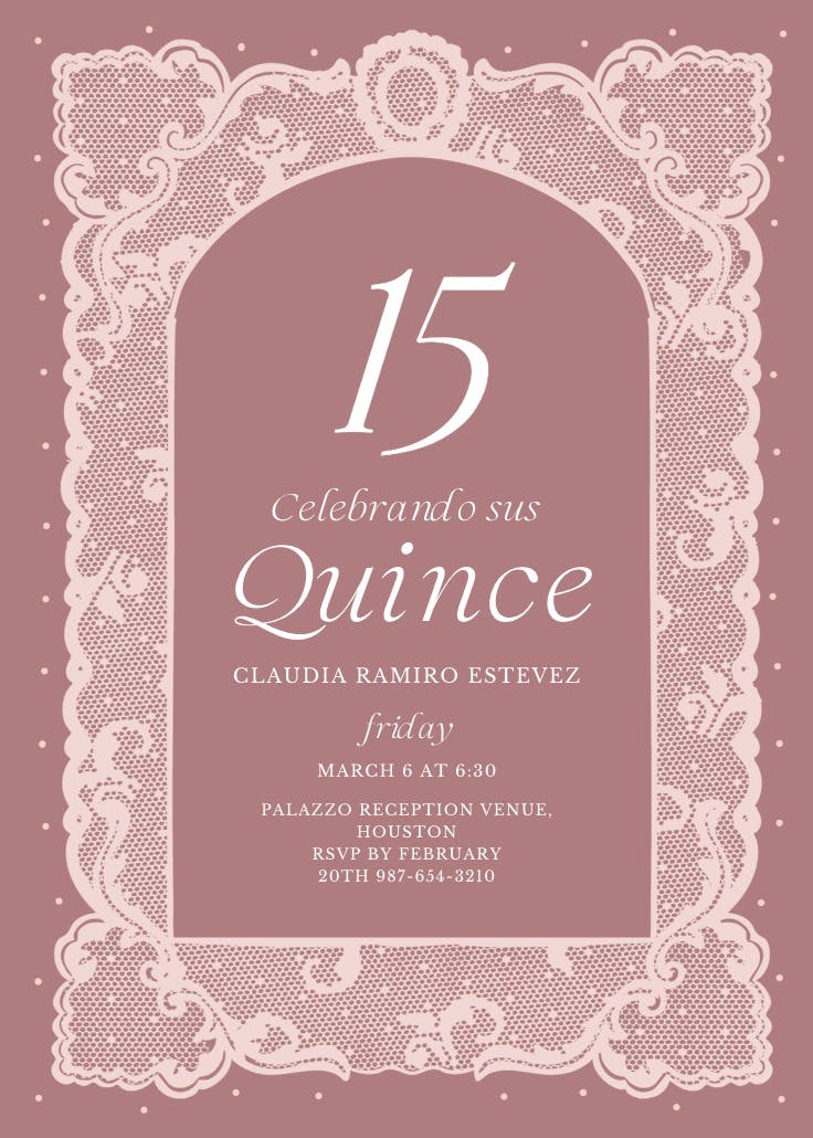 Encaje fino - printable party invitation