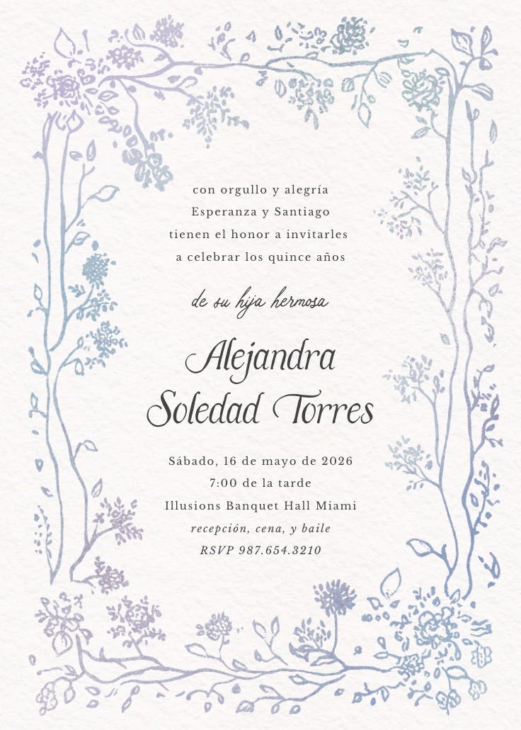 Floreciendo - party invitation