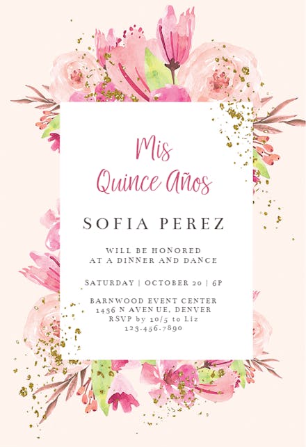 DIY Quinceañera Invitation, Champagne Beige Princess Floral, Birthday  Digital Invite, Mis XV Quince, Sweet 16, Editable Template Download -   Israel