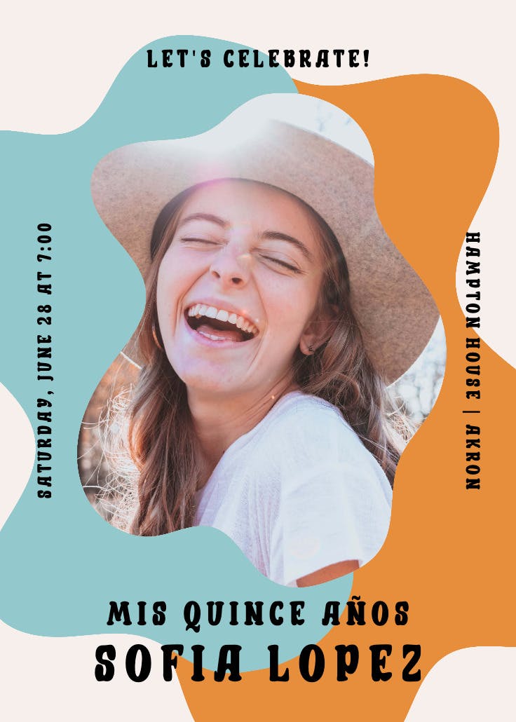 Mod duo tone - quinceañera invitation