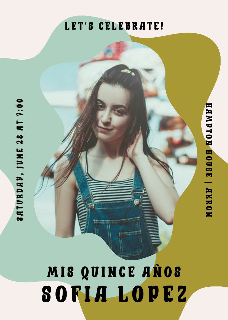 Mod duo tone - quinceañera invitation