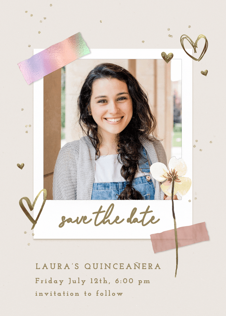 Paper and love - invitación de quinceañera