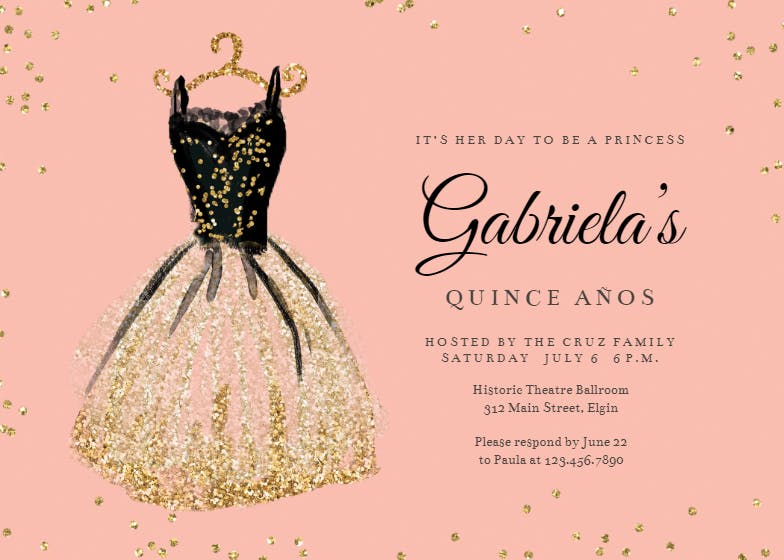 Princess day - quinceañera invitation