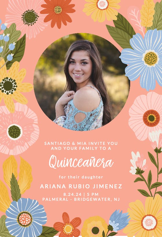 Quinceañera blooms photo - quinceañera invitation