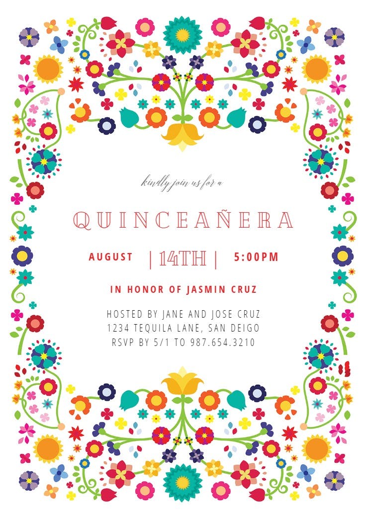 Quinceanera fiesta - quinceañera invitation