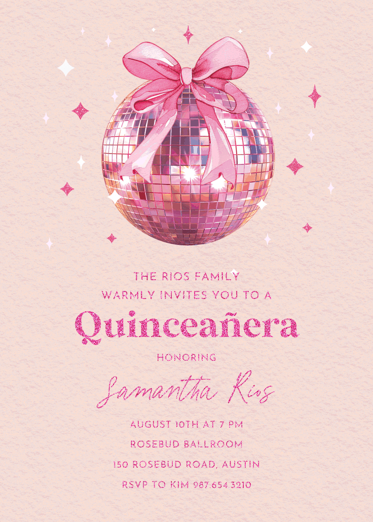 Shine on - quinceañera invitation