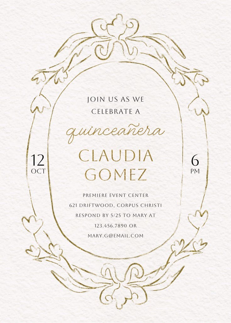 Sketched floral frame - invitation