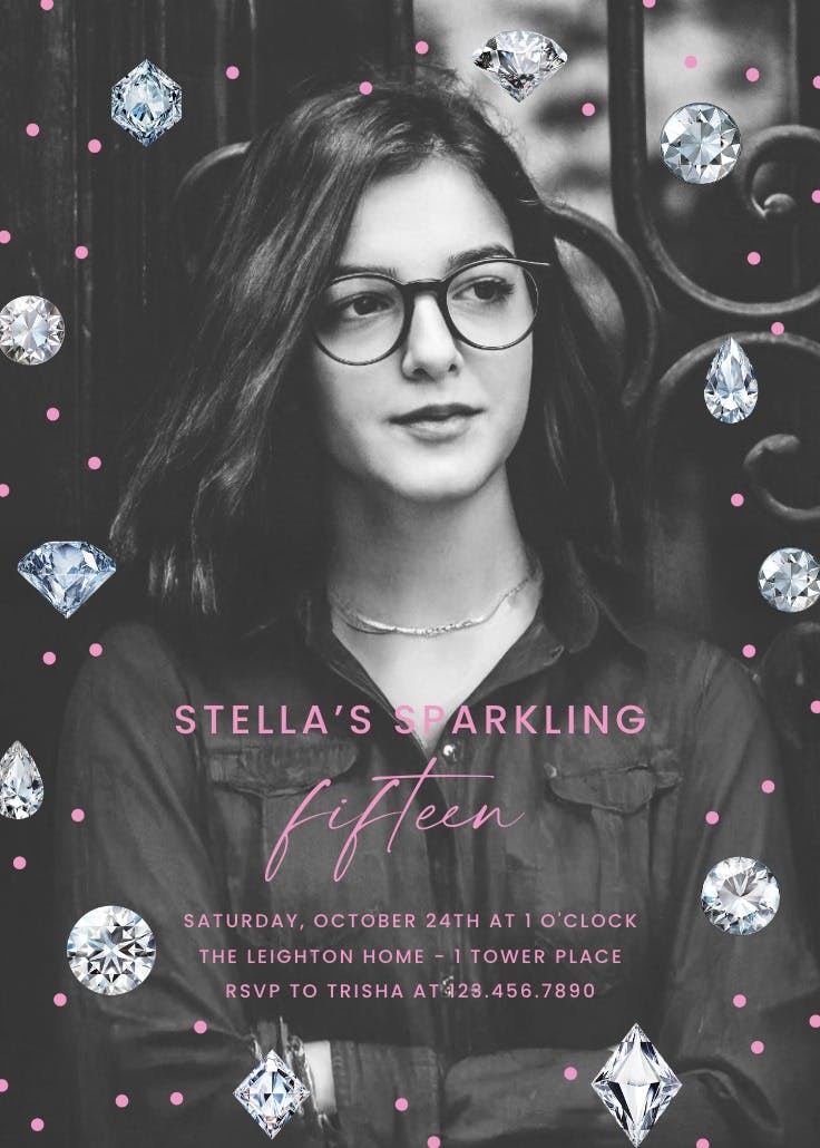 Sparkling girl - invitación de quinceañera