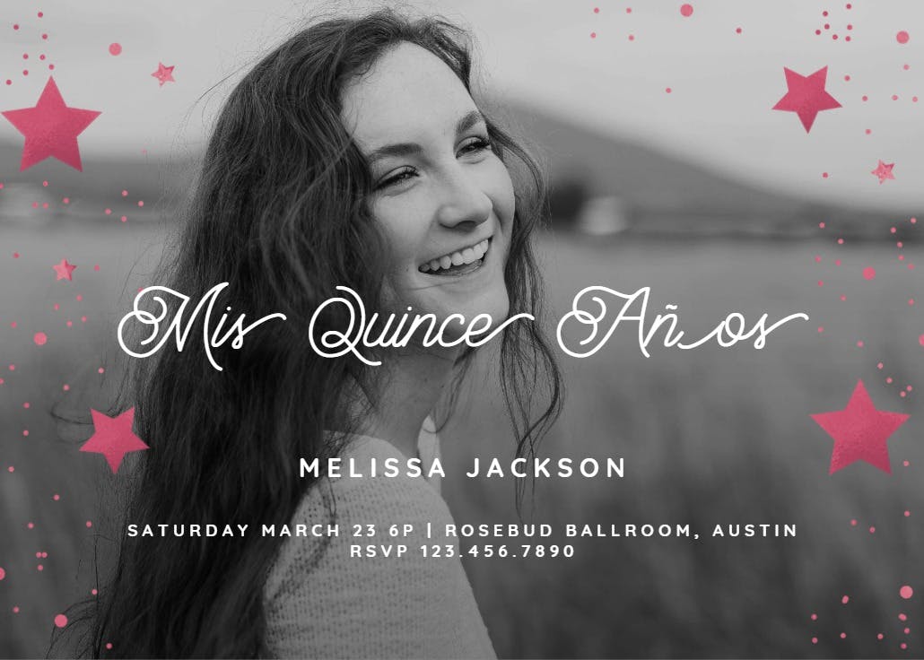 Star studded - invitación de quinceañera