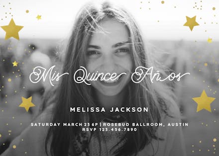 Star Studded - Quinceañera Invitation