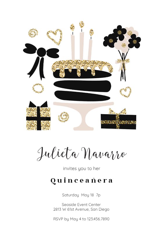 Sweet celebration - quinceañera invitation
