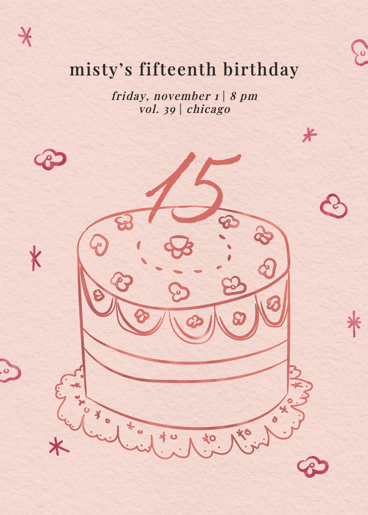 Sweet sketch 15 - quinceañera invitation