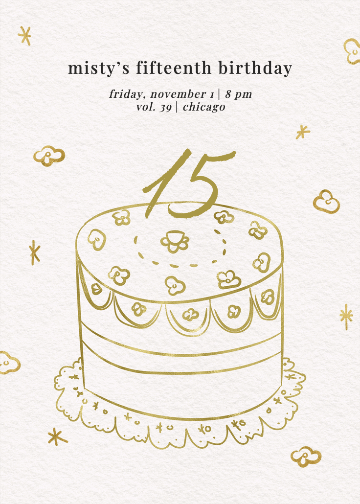 Sweet sketch 15 - quinceañera invitation