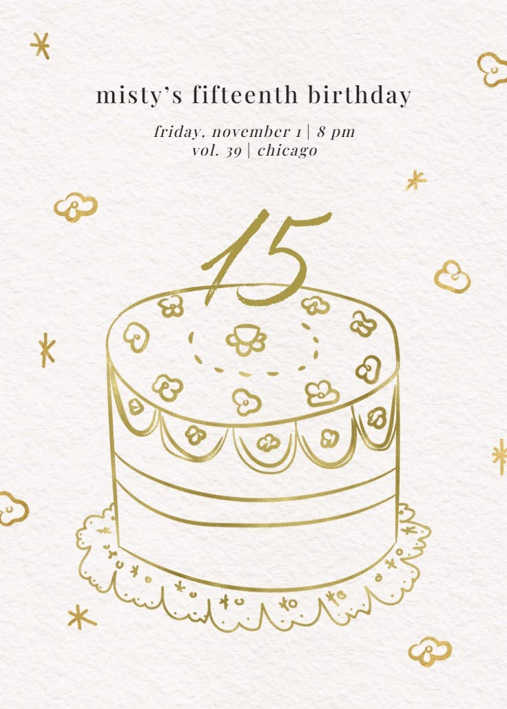 Sweet sketch 15 - quinceañera invitation