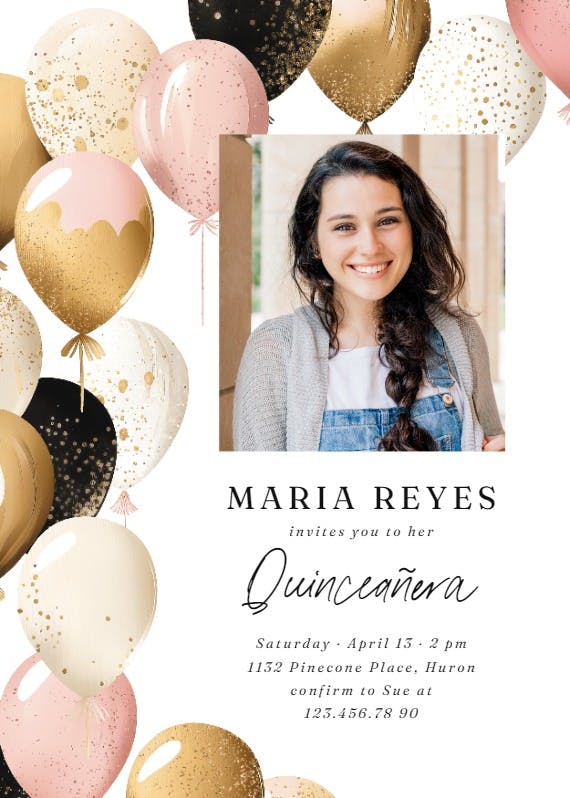 Up, up, and away photo - quinceañera invitation