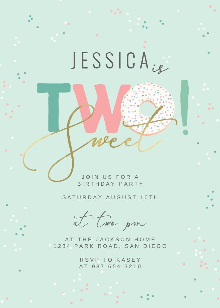 2nd birthday donut - birthday invitation