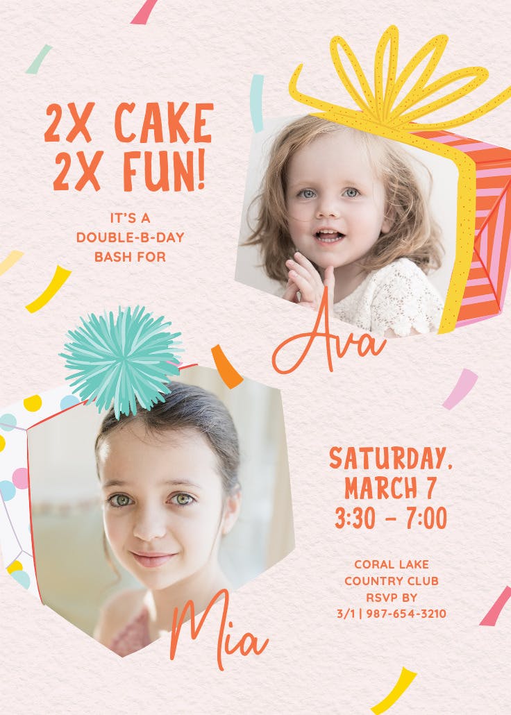 2x festivities - birthday invitation