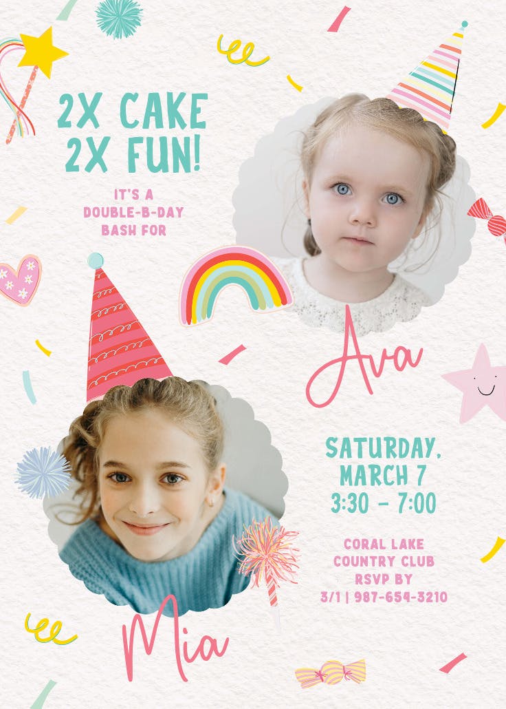 2x hats - printable party invitation