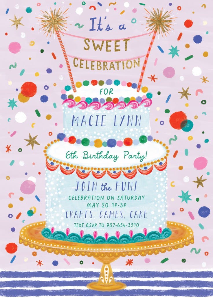 A piece of cake - birthday invitation