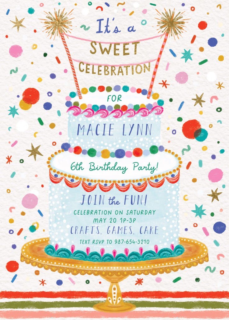 A piece of cake - birthday invitation