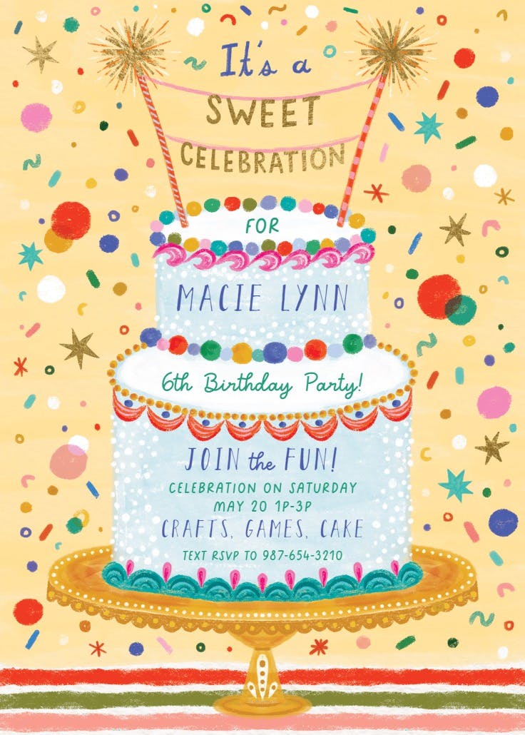 A piece of cake - birthday invitation