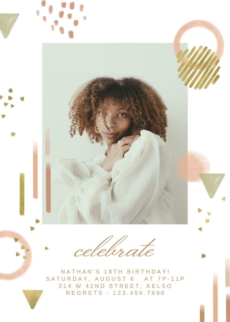 Abstract pastel decoration - birthday invitation