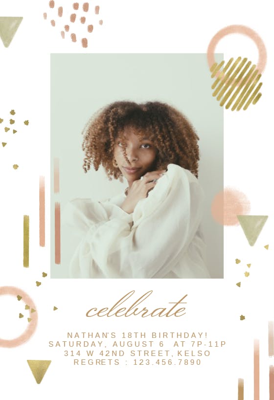 Abstract pastel decoration - birthday invitation