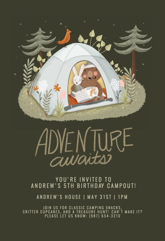 Adventure awaits -  invitation template