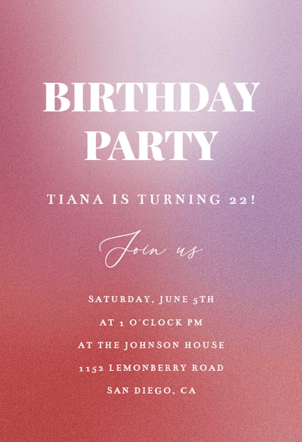 Aesthetic Gradient - Party Invitation