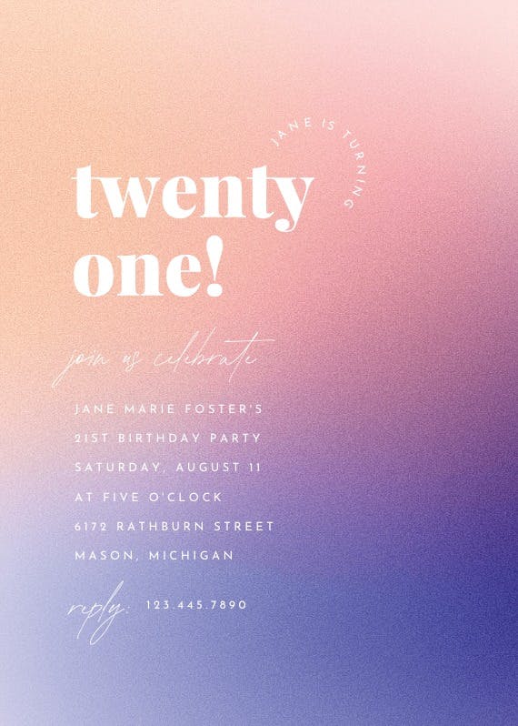 Aesthetic gradient art - party invitation