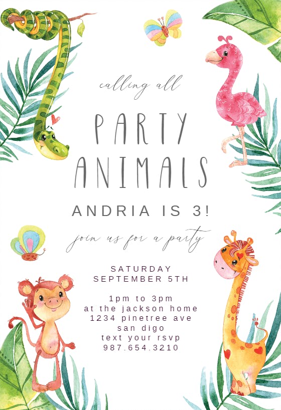 Free Jungle Party Invitation Template PRINTABLE TEMPLATES