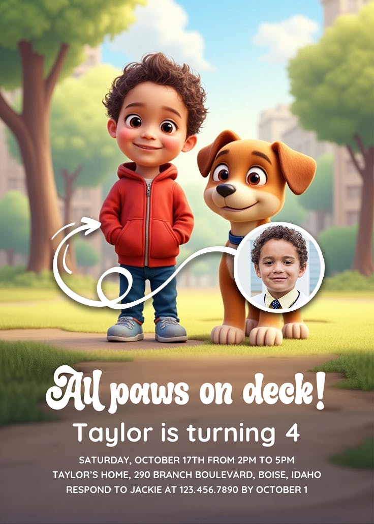 All paws on deck - invitation