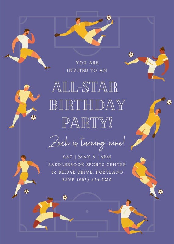 All star soccer - invitation