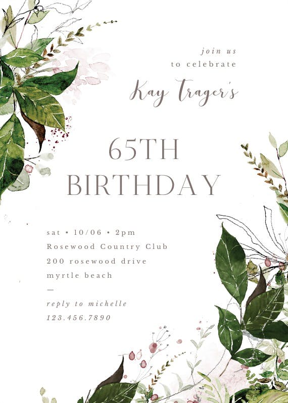Always lovely -  invitación de cumpleaños