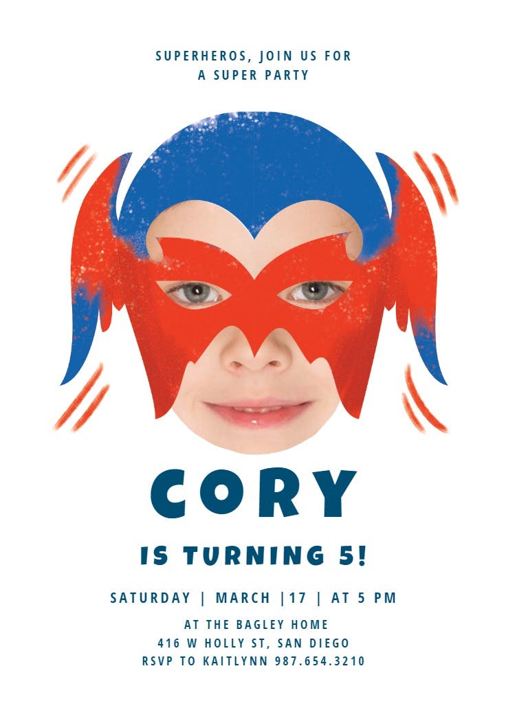 American hero - printable party invitation