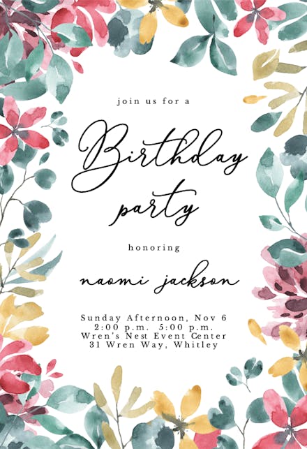 Birthday Invitation Templates For Her (Free) | Greetings Island