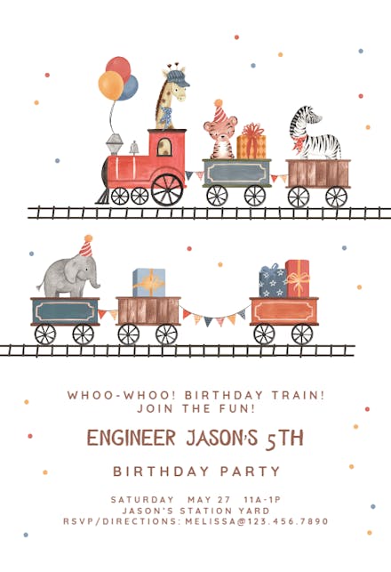 Toy Train Baby Shower Invitation